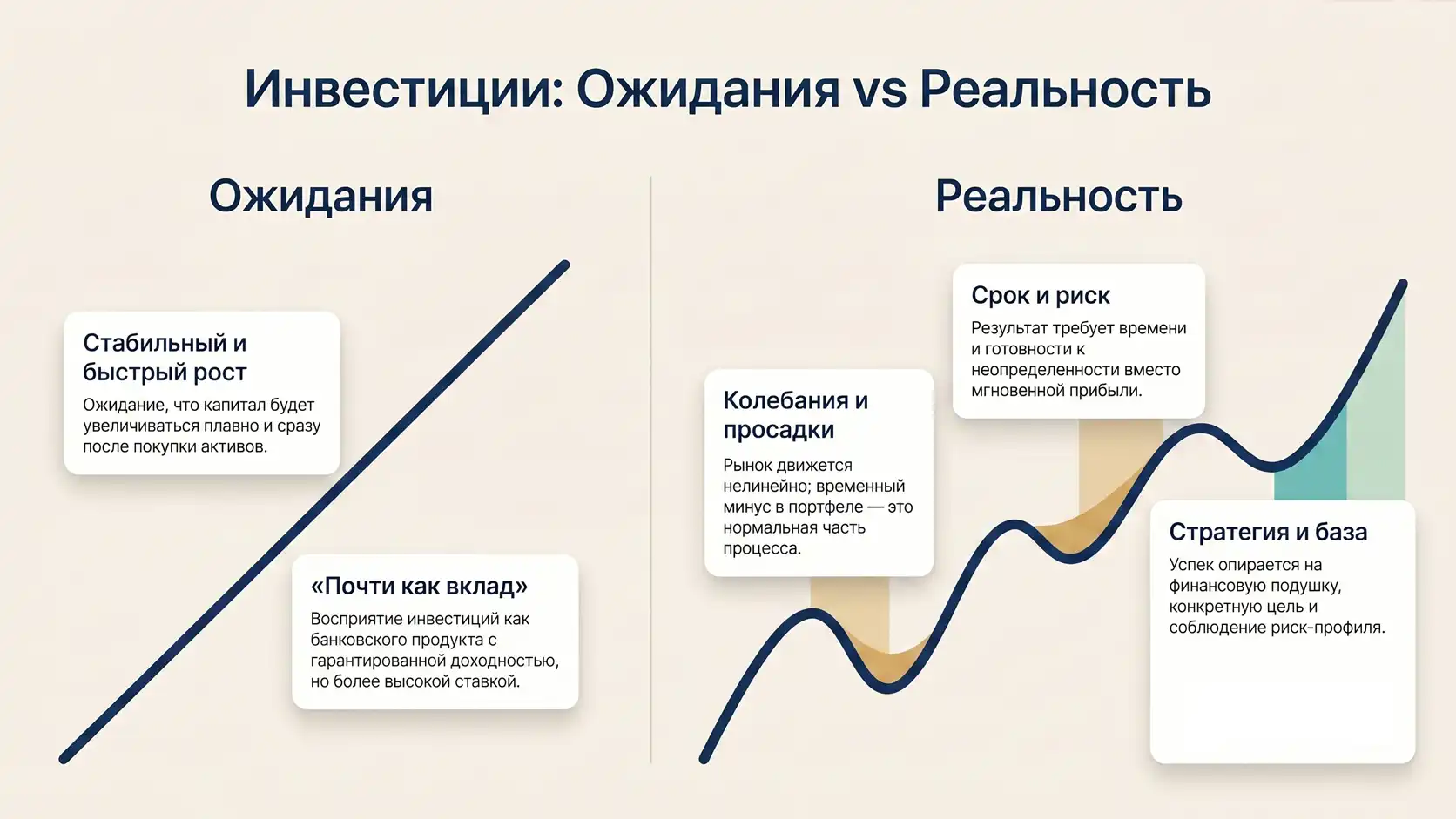 ожидания vs реальность в инвестициях