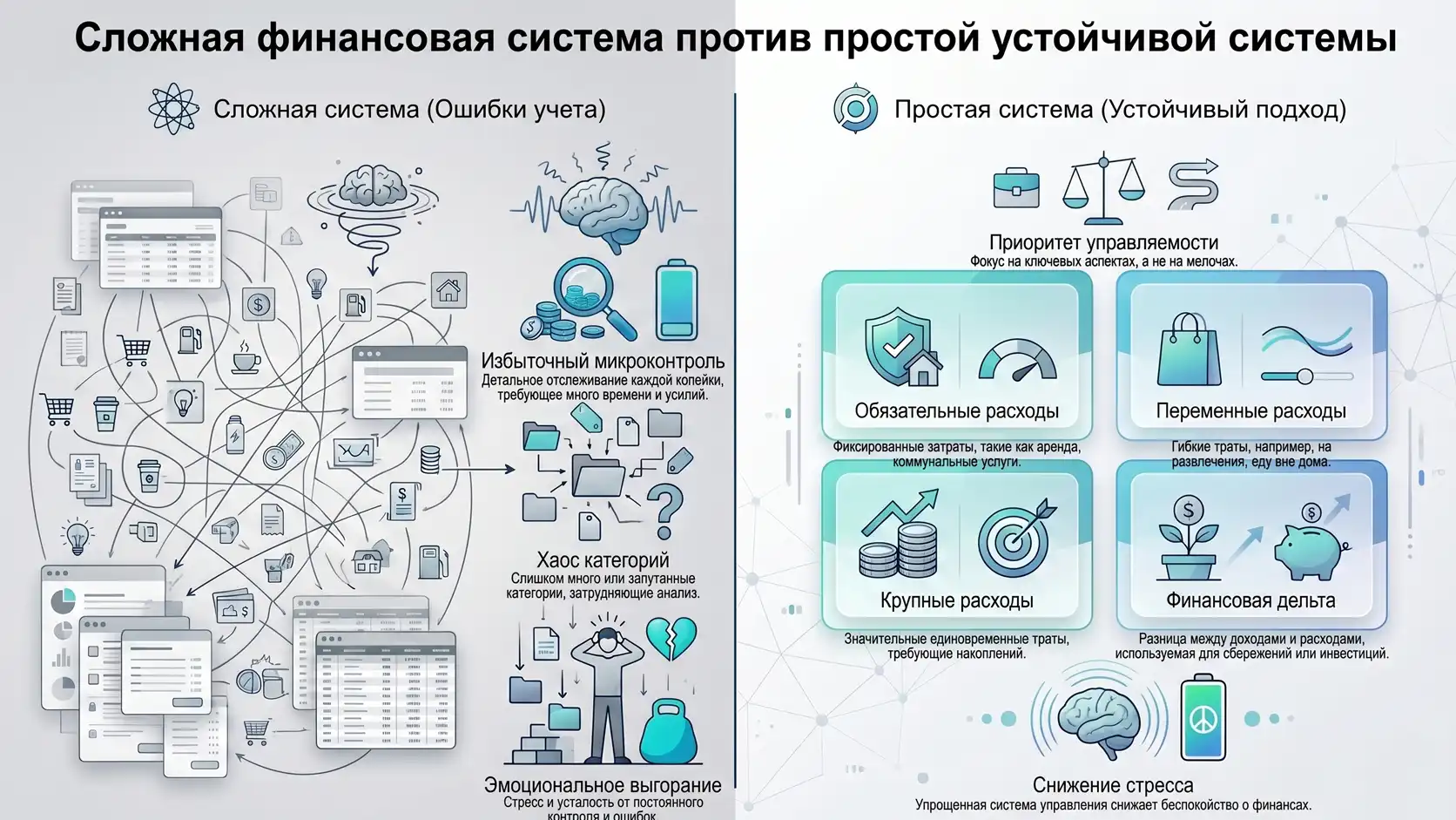 слишком сложный учет против простой системы